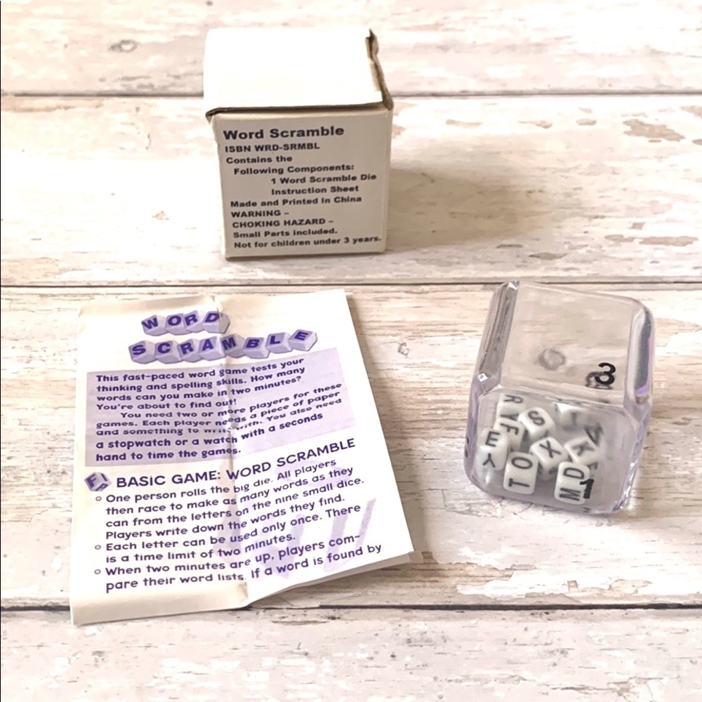 Word Scramble Miniature Boggle Word Games Kids Adults Travel Size